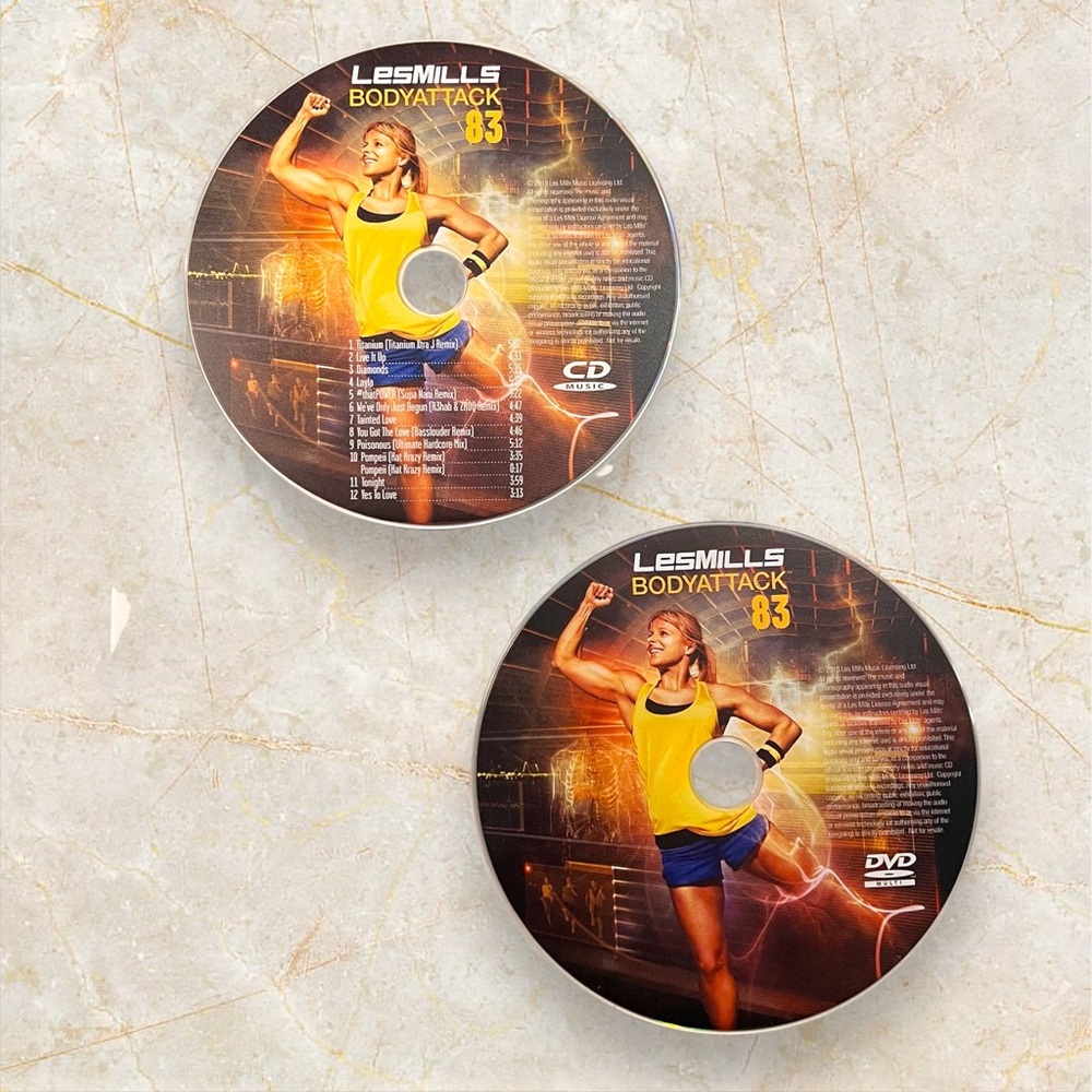 Les Mills BODYATTACK 83 CD, DVD, & Choreography Booklet